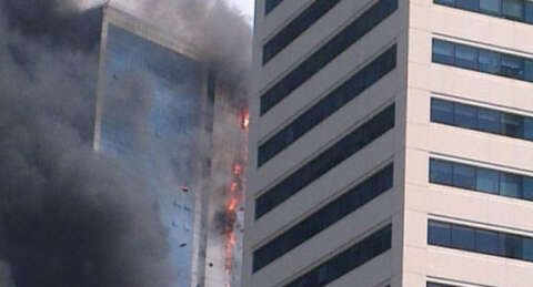 Polat Towers binasında yangın çıktı