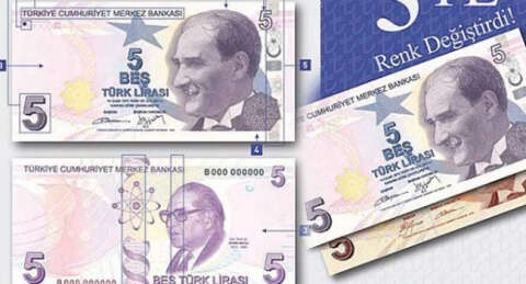 Mor 5 liralar tedavüle çıkıyor