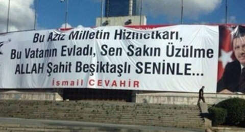 Başbakan'a destek pankartı İnönü'de duramadı