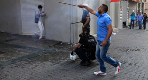 Sopalı adam: Ben sizdenim amirim!