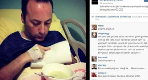 Tolga Çevik sahneden düştü