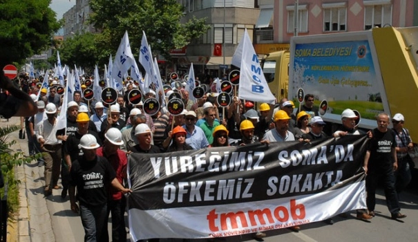 TMMOB'un Soma yürüyüşünden kareler