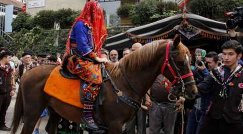 'At ile gelin alma' geleneği canlandırıldı