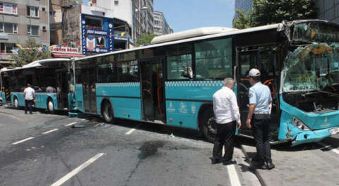 3 halk otobüsü çarpıştı; 5 yaralı