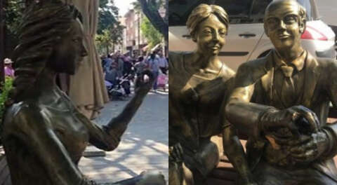 Bursa'da heykellere çirkin saldırı