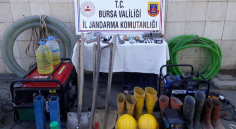 Bursa'da kaçak kazı operasyonları; 6 gözaltı