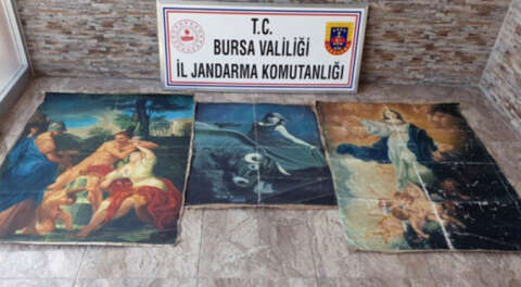 Tarihi eser tablolar Bursa'da ele geçirildi