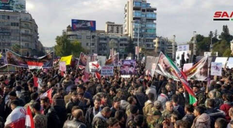 Halep'te Kasım Süleymani için gösteri