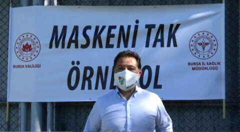 'Maskeni tak, örnek ol' projesine Bursaspor desteği