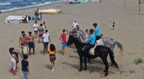 Atlı jandarmalar Bursa sahillerinde