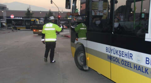 Halk otobüslerinde Kovid-19 denetimleri sürüyor