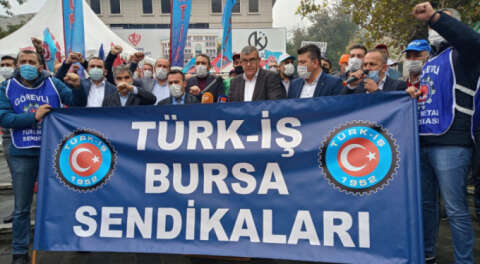 Türk-İş Bursa'da torba yasaya tepki gösterdi