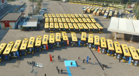 Burulaş'ın ulaşım filosuna 85 yeni sarı otobüs