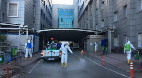 Bursa'da hastaneler dezenfekte edildi