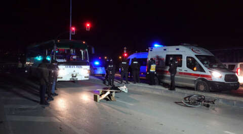 Feci kaza; Otobüsün çarptığı bisikletli öldü