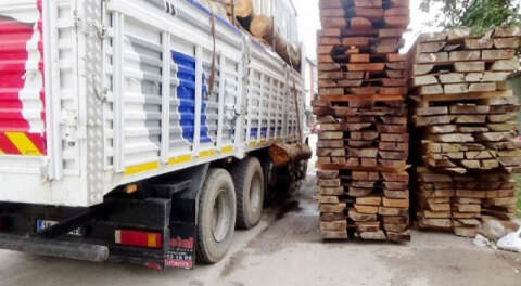 Tomruk ile kamyon arasında sıkışan kişi ağır yaralandı