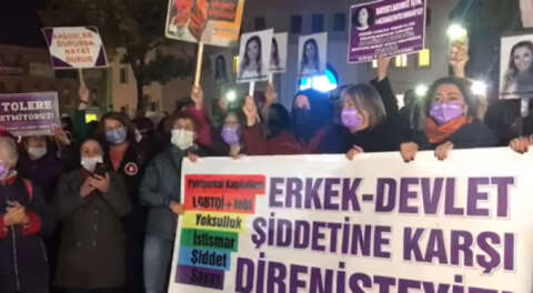 Bursa'da kadınlar sokaktaydı: Erkek şiddetine hayır
