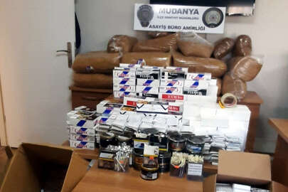 Mudanya'da kaçak tütün ve makaron ele geçirildi