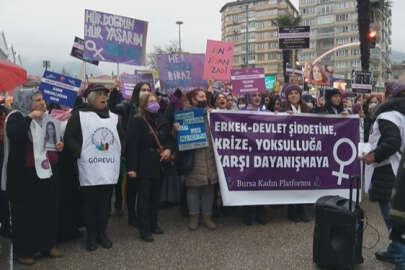 Bursa'da kadınlar şiddete, krize, yoksulluğa karşı yürüdü
