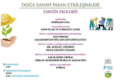 'Emeğin Ekolojisi' paneli 10 Nisan'da