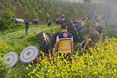 İnegöl'de devrilen traktörün altında kalan çiftçi öldü
