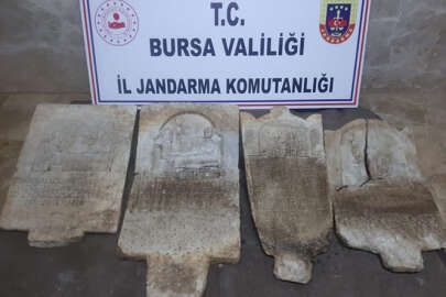 Kestel'de tarihi eser operasyonunda 4 mezar steli ele geçirildi