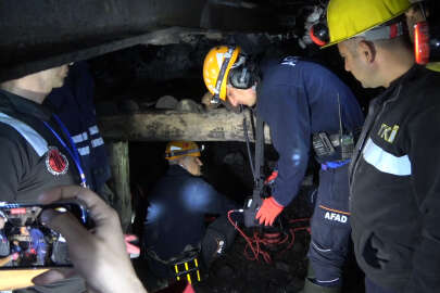 Yerin 140 metre altında maden kazası tatbikatı