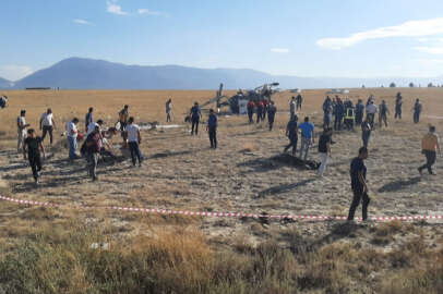 Denizli'de yangın söndürme helikopteri düştü