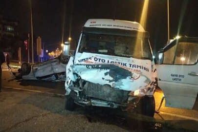 Mudanya'da takla atan otomobilin sürücüsü ağır yaralandı