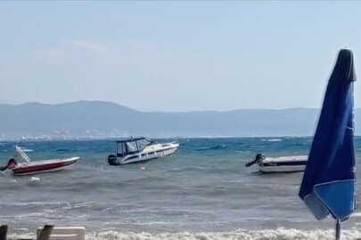 Gemlik'te şiddetli rüzgar etkili oldu