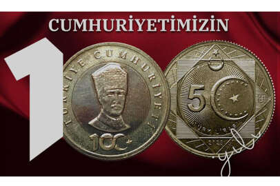 Cumhuriyet'in 100. yılına özel madeni '5 Türk Lirası' basıldı