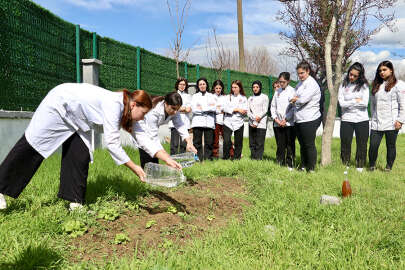 Bursa'da meslek lisesi öğrencileri turşu suyundan sıvı gübre üretti