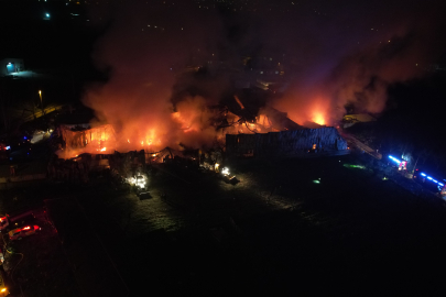 Bursa’da gıda deposundaki yangın geceyi aydınlattı!