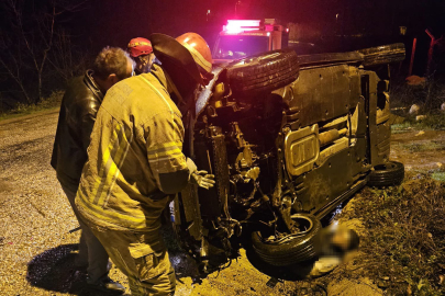 Takla atan otomobilinin altında kalan sürücü hayatını kaybetti