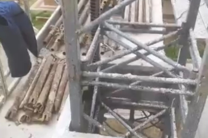 İnşaat işçisi iskelenin çökmesiyle yere düştü