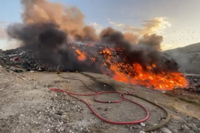 Hamitler Katı Atık Tesisi'nde yangın; Bursa'nın her yerinden görüldü
