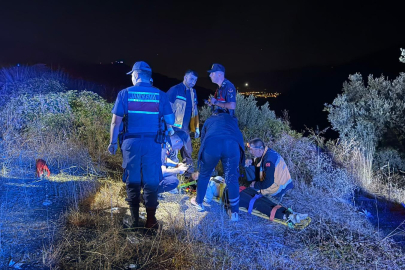 Şarampole yuvarlanan motosikletin yaralı sürücüsüne 40 dakika sonra ulaşıldı