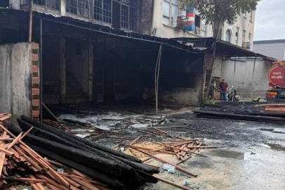 Mobilya imalathanesi alev alev yandı