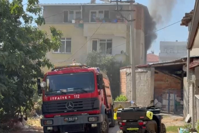 Yangında balkonda mahsur kalan yaşlı kadın kurtarıldı