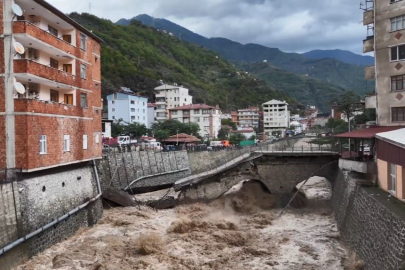 Artvin'i sel vurdu; Asırlık tarihi köprü yıkıldı