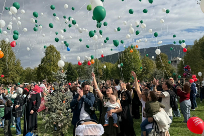 Balonlar şampiyon Çağan Ata için gökyüzüyle buluştu