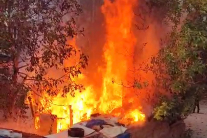 Yıldırım'da evin bahçesinde çıkan yangın korkuttu