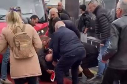 Raylardan geçmek isteyen adama tramvay çarptı