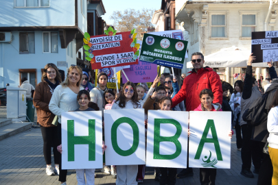 Mudanya'da H.O.B.A. projesi kapsamında anlamlı yürüyüş