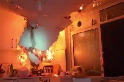 İtfaiye ekipleri yangına müdahale ederken ölümden döndü