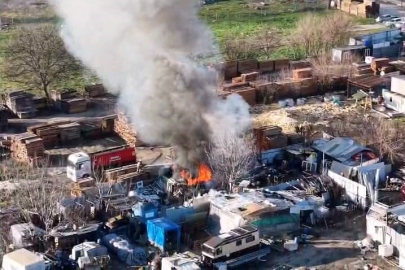 İnegöl'de geri dönüşüm tesisinde yangın çıktı