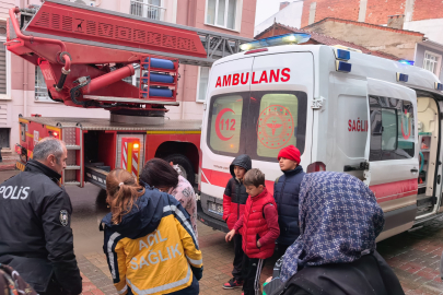 İnegöl'de apartman dairesinde çıkan yangında çocuklar ve 3 kedi kurtarıldı, 2 kedi öldü