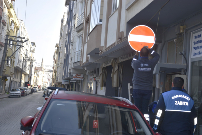 Karacabey'de tek yön uygulaması başladı