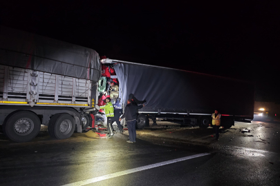 Bursa'da önünde seyreden tıra çarpan tırın şoförü hayatını kaybetti