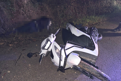 Devrilen motosikletin sürücüsü hayatını kaybetti